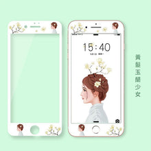文藝花兒朵朵卡通鋼化膜For OPPO R9/R9S/R9Plus/R9SPlus/R11/R11Plus