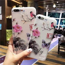 鳥語花香磨砂浮雕彩繪手機殼  For iPhone6/6Plus/7/7Plus/8/ 8Plus/iphoneX