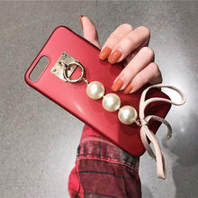 韓國珍珠蝴蝶結吊墜手機殼For iPhone6/6s/6plus/7/7plus