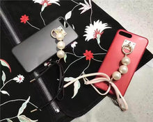 韓國珍珠蝴蝶結吊墜手機殼For iPhone6/6s/6plus/7/7plus