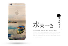 半透明彩繪風景手機保護殼 For iPhone 5S/SE/6/6Plus/6S/6SPlus/7/7Plus/8/8Plus