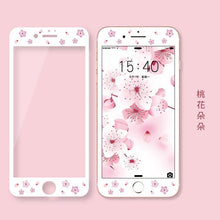 文藝花兒朵朵卡通鋼化膜For iPhone6/6s/6plus/6splus/7/7plus