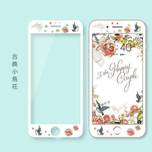 文藝花兒朵朵卡通鋼化膜For iPhone6/6s/6plus/6splus/7/7plus