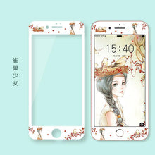 文藝花兒朵朵卡通鋼化膜For OPPO R9/R9S/R9Plus/R9SPlus/R11/R11Plus