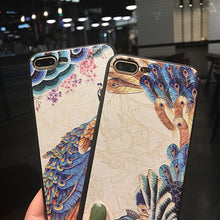 創意祥雲孔雀手機殼For iPhone6/6Plus/7/7Plus/8/8Plus/X