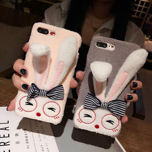 日韓卡通毛絨兔子手機殼For iPhone6/6S/6Plus/6SPlus/7/7Plus/8/8Plus/X