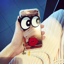 潮牌鏡面眼睛紅唇手機殼For iPhone6/6S/6Plus/7/7Plus
