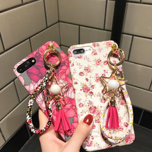 復古花朵手繩流蘇手機殼For iPhone6/6s/6plus/7/7plus