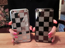 閃粉方格手機殼For iPhone6/6s/6plus/6splus/7/7plus