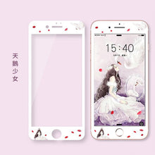 文藝花兒朵朵卡通鋼化膜For OPPO R9/R9S/R9Plus/R9SPlus/R11/R11Plus