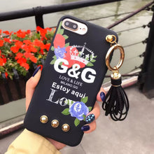 歐美大牌玫瑰花朵流蘇手機殼For iPhone6/6S/6Plus/6SPlus/7/7Plus