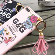 歐美大牌玫瑰花朵流蘇手機殼For iPhone6/6S/6Plus/6SPlus/7/7Plus