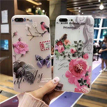 鳥語花香磨砂浮雕彩繪手機殼  For iPhone6/6Plus/7/7Plus/8/ 8Plus/iphoneX