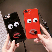 水鉆眼睛嘴巴紅唇For iPhone6/6s/6plus/6splus/7/7plus/8/8plus/X