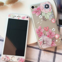 文藝少女鋼化膜手機保護殼組合For iPhone6/6s/6plus/6splus/7/7plus