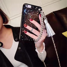 奢華星星閃粉斜跨鏈條手機保護殼For iPhone6/6s/6plus/6splus/7/7plus