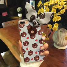 可愛卡通兔耳朵小熊小黃鴨手機殼For iPhone 6/6plus/7/7plus