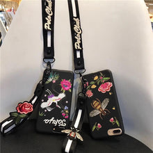 潮牌刺繡老虎仙鶴蜜蜂手機殼For iPhone6/6s/6plus/7/7plus