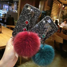 歐美水貂毛球寶石手鏈手機殼For iPhone6/6S/6Plus/6SPlus/7/7Plus