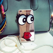 潮牌鏡面眼睛紅唇手機殼For iPhone6/6S/6Plus/7/7Plus