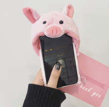 毛絨小豬帽子手機殼For iPhone6/6S/6Plus/6SPlus/7/8/7Plus/8Plus/X