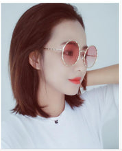 仙仙小舖 - 歐美麻花金屬圈圓框漸變色太陽鏡