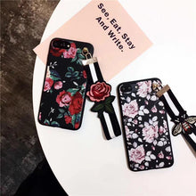 復古刺繡玫瑰花手機殼ForiPhone6/6s/6plus/7/7plus/8/8plus