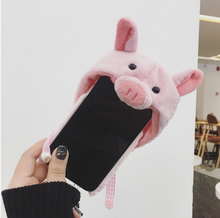 毛絨小豬帽子手機殼For iPhone6/6S/6Plus/6SPlus/7/8/7Plus/8Plus/X