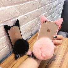毛球可愛錨咪耳朵手機保護殼For iPhone6/6s/6plus/6splus/7/7plus/8/8plus