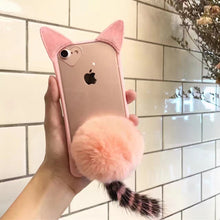毛球可愛錨咪耳朵手機保護殼For iPhone6/6s/6plus/6splus/7/7plus/8/8plus