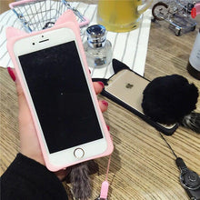 毛球可愛錨咪耳朵手機保護殼For iPhone6/6s/6plus/6splus/7/7plus/8/8plus
