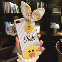 可愛卡通兔耳朵小熊小黃鴨手機殼For iPhone 6/6plus/7/7plus