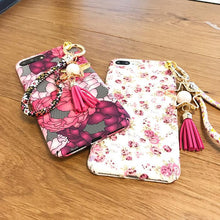復古花朵手繩流蘇手機殼For iPhone6/6s/6plus/7/7plus