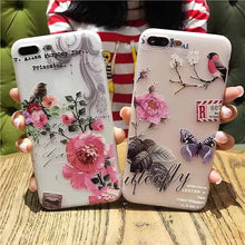 鳥語花香磨砂浮雕彩繪手機殼  For iPhone6/6Plus/7/7Plus/8/ 8Plus/iphoneX