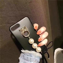 韓國珍珠蝴蝶結吊墜手機殼For iPhone6/6s/6plus/7/7plus