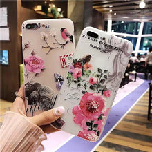 鳥語花香磨砂浮雕彩繪手機殼  For iPhone6/6Plus/7/7Plus/8/ 8Plus/iphoneX