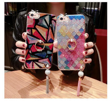 閃粉菱格流蘇鑽球手機保護殼For OPPO R9/R9S/R9Plus/R9SPlus/R11/R11Plus