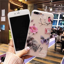 鳥語花香磨砂浮雕彩繪手機殼  For iPhone6/6Plus/7/7Plus/8/ 8Plus/iphoneX