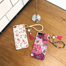 復古花朵手繩流蘇手機殼For iPhone6/6s/6plus/7/7plus