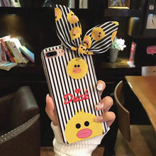 可愛卡通兔耳朵小熊小黃鴨手機殼For iPhone 6/6plus/7/7plus