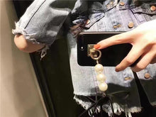 韓國珍珠蝴蝶結吊墜手機殼For iPhone6/6s/6plus/7/7plus