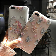 獨角獸火烈鳥磨砂浮雕彩繪手機殼For iPhone6/6S/6Plus/7/7Plus/8/8Plus/iphoneX