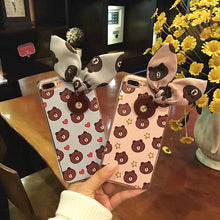 可愛卡通兔耳朵小熊小黃鴨手機殼For iPhone 6/6plus/7/7plus
