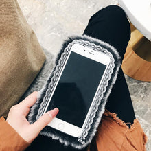 奢華獺兔毛水鑽手機殼For iPhone6/6S/6Plus/6SPlus/7/7Plus/8/8Plus/X