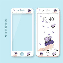 文藝花兒朵朵卡通鋼化膜For OPPO R9/R9S/R9Plus/R9SPlus/R11/R11Plus