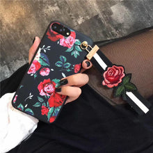 復古刺繡玫瑰花手機殼ForiPhone6/6s/6plus/7/7plus/8/8plus