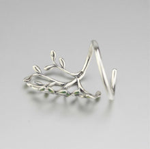 原創個性手工銀飾 925純銀樹葉戒指女森林系復古做舊手工滴釉設計