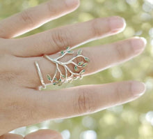 原創個性手工銀飾 925純銀樹葉戒指女森林系復古做舊手工滴釉設計