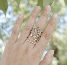 原創個性手工銀飾 925純銀樹葉戒指女森林系復古做舊手工滴釉設計