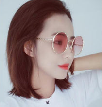 仙仙小舖 - 歐美麻花金屬圈圓框漸變色太陽鏡